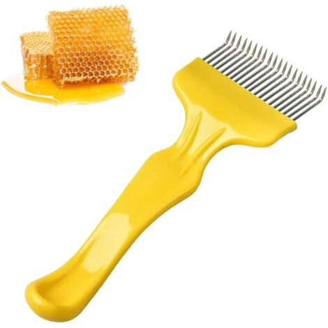 Abeille Fourche à Désoperculer, Racloir à Miel, Accessoires D'apiculture,Fourchettes à Déboucher en Acier Inoxydable,21 Dents Acier Inoxydable Outil D'apiculture,Fourchette Coupe Miel,Peigne à Miel (1/5)