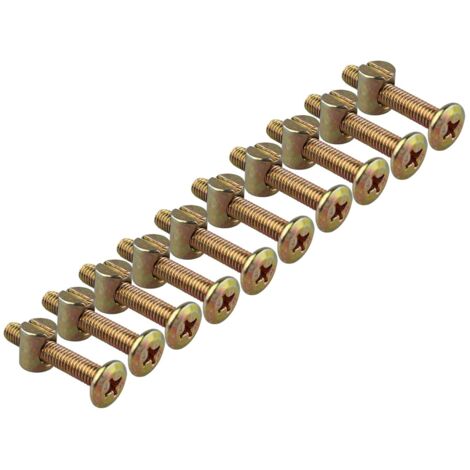 10 pcs Meuble bois Lit pour bébé Berceau Lit Chaise Allen à tête à fente avec écrous à portée sphérique M6 x 35 MM (1/5)