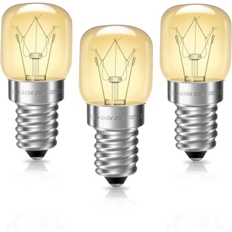 E14 Ampoule Four Dimmable, Résistante à 300 Degré, Blanc Chaud 2700K, T22 Petite Vis Edison pour Micro-ondes, Lampe à Sel, 3 Unités