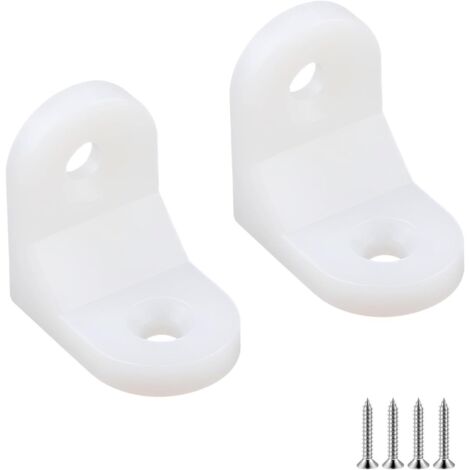 20 Pièces Support D'angle en Plastique, Support D'angle à Angle Droit, Équerres D'angle en L pour Meubles, avec Vis, pour Armoires, Tiroir