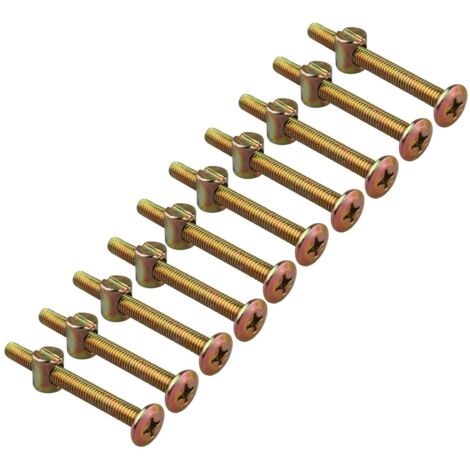 10 pcs Meuble bois Lit pour bébé Berceau Lit Chaise Allen à tête à fente avec écrous à portée sphérique M6 x 60 MM (1/5)