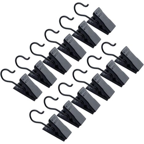 30 Pcs Pince Rideaux, Pince à Rideau avec Crochet en Métal Noir pour Accrocher Rideaux, Rideaux de Douche, Peintures, Photos, Décorations