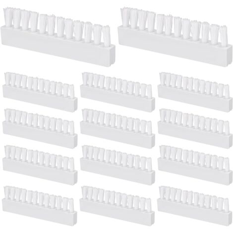 14pcs Brosse de Piscine, Brosses de Remplacement de Tête d'Aspirateur de Piscine 8x2,5cm Blanc Plastique Outils de Nettoyage de Piscine pour Fixation de Tête d'Aspirateur de Piscine