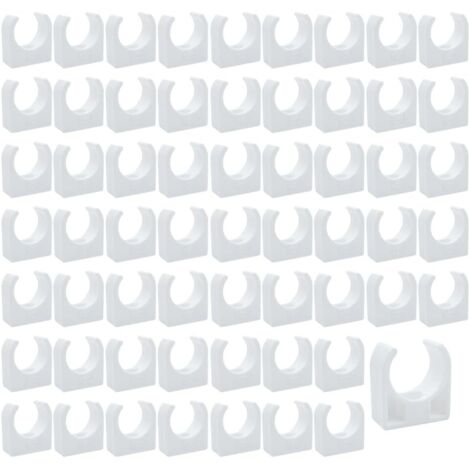 Clips de Tuyau en Plastique-60 pièces Support en U pour tuyau en PPR,Pour la plomberie et la tuyauterie,Vis non incluses(Diamètre intérieur 20mm)