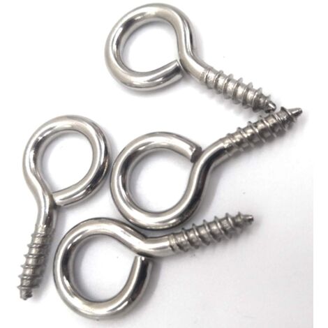 100pcs 29mm petite vis à œil crochets vis à œillet autotaraudeuses pour le bois, bouteilles supérieures en liège, bijoux de bricolage, acier au carbone avec nickelé
