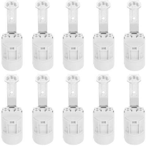 Lot De 10 Douilles De Lampe à Vis E14 Support, Remplacements Pour Candélabres, Culot E14, Hauteur Totale 90 Mm, Douilles En Plastique Blanches, Pièces De Rechange Pour Plafonnier (1/5)