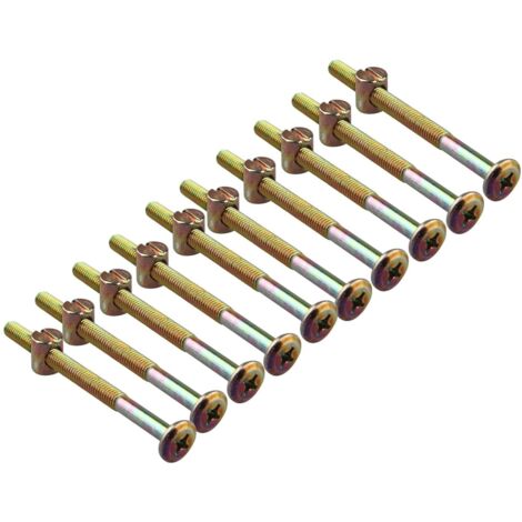 10 pcs Meuble bois Lit pour bébé Berceau Lit Chaise Allen à tête à fente avec écrous à portée sphérique M6 x 80 MM