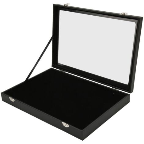 Vitrine à épingles pour médailles militaires – Verre anti-poussière – Bois composite et cuir artificiel – 35x24x5cm (1/5)
