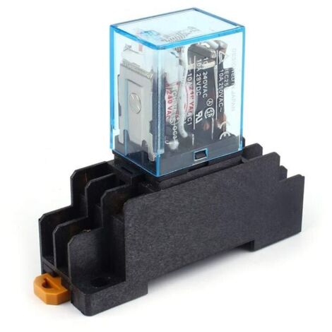 Relais de puissance DPDT 10A 220V avec socle de prise – Modèle HHC68A-2Z – Durée de vie électrique ≥100000 fois – Temps de ramassage ≤15ms