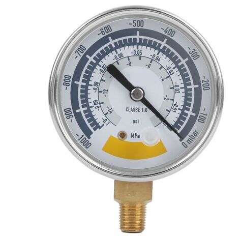 Manomètre chauffage central 0-14 psi – Acier inoxydable 304 – Connecteur NPT 1/8 pouces – Lecture facile des valeurs de pression - 0-14psi