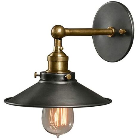 Applique murale vintage en fer forgé et verre – Lumière unique rustique pour restaurant et chambre – Installation murale facile (1/5)