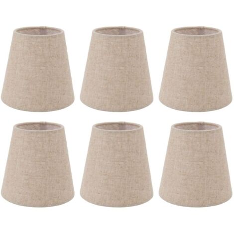 Lot de 6 abat-jours en lin pour ampoules E14 – Diamètre 14cm – Hauteur 13cm – Installation facile sur lampes et lustres