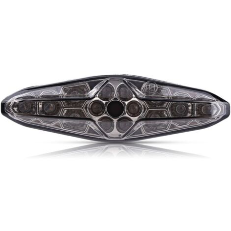 Feu arrière ,12V 15 LED feu arrière de frein de moto, arrêt de frein de moto en cours d'exécution arrière lampe feu arrière universel replacement pour motos ATV Dirt Bike Scooter(Fum) (1/5)