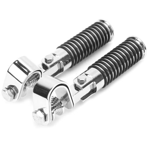 Paire de repose-pieds de moto pince repose-pieds support pour 1in moteur Crash Bar Guard Fit pour HondaSilver