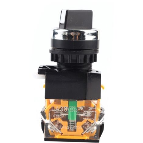 Sélecteur Rotatif Rond 22mm 2 Positions NC + NO Autobloquant