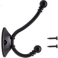 8Pcs Plus Gros Patère Porte Manteau Murale Vintage Crochet Métal De Porte Chapeau Crochet Rétro pour Porte-Manteau Salle de Bain Cuisine,noir(96mm60mm34mm)