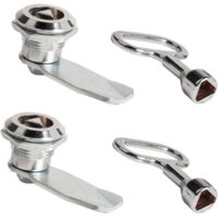 2 Ensembles Verrou de Boite Aux Lettres 20mm Serrure Meuble Serrure à Douille avec Clé Triangle Serrure Casier Boîte au Lettre Sécurité cle Triangulaire en Alliage de Zinc pour Armoires