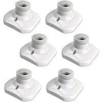 Douille Plafond E27 à Visser, Douille E27 Garage, AC 220-240V, Support Douille pour Ampoule LED, Base Plafonnier Culot E27, Base de Lampe Plastique Blanche pour Lampe au Mur, lot de 6