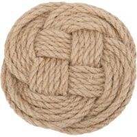 Support de Pot Tapis Antidérapant Jute Tissé Dessous de Plat Moderne Épaissir Isolation Thermique Marron sous-Verres pour Tasse Plat Pan Salle à Manger Cuisine (Marron, Rond)
