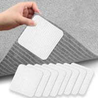 Anti Derapant Tapis Lavable, 16 Pièces Antidérapant Coupeable, Gardez Votre Tapis en Place, se décolle Facilement, Anti Glisse pour Cuisine Chambre Salon Salle de Bain, Blanc