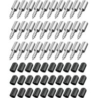 30 Pcs Shelf Support Pins with Rubber Protection, Self-Tapping Shelf Pegs for Furniture, Cabinets, Bookcases, Wine Coolers, ø7.5 mm, Holds Up to 20 kg