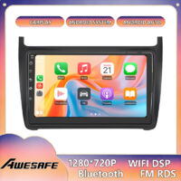 AWESAFE Autoradio Android 13 2GB+64GB für VW Polo (2008-2020) 9'' Touchscreen mit CarPlay GPS Bluetooth Android Auto RDS WiFi
