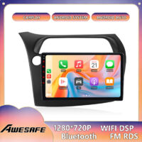 AWESAFE 4G Autoradio Android 13 6GB+128GB für Honda Civic Hatchback (2005–2011) 9'' Touchscreen mit CarPlay GPS BT Android Auto
