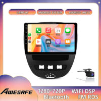 AWESAFE Autoradio Android 13 für Peugeot 107 Toyota Aygo Citroën C1 (2GB+32GB) 10'' Bildschirm CarPlay Android Auto Rückfahrkamera