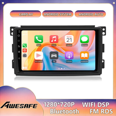 AWESAFE Autoradio Android 13 per Mercedes Benz Smart Fortwo (2005-2010) 2GB+64GB 9'' Schermo Touch CarPlay GPS Android Auto