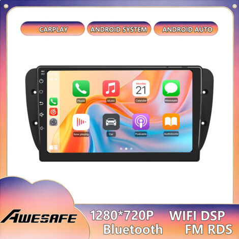 AWESAFE Radio de Coche Android 13 para Seat Ibiza 6J (2009-2013) 2GB+32GB Pantalla Táctil de 9'' con CarPlay GPS Bluetooth Android Auto WiFi