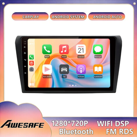 AWESAFE Radio de Coche Android 13 para Mazda (2003-2009) 6GB+128GB con Pantalla Táctil de 9'' CarPlay GPS WiFi USB SD Bluetooth Android Auto