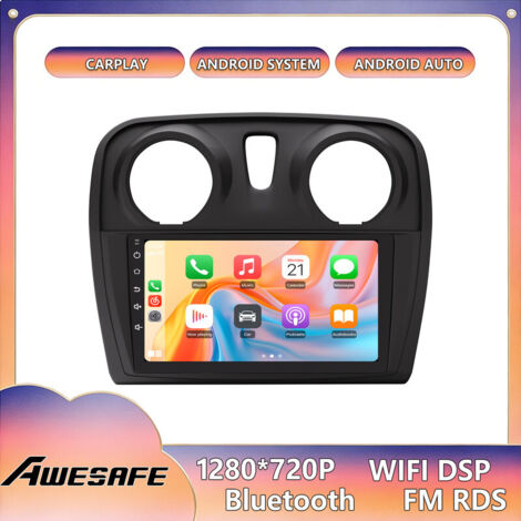 AWESAFE Radio de Coche Android 13 2GB+64GB para Renault Dacia Sandero II B52 (2012-2019) Pantalla Táctil de 9'' con CarPlay GPS Android Auto (1/5)