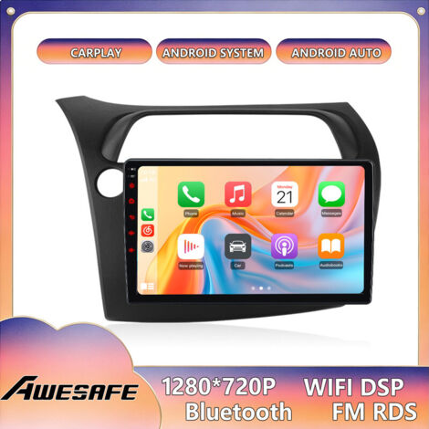 AWESAFE Autoradio Android 13 2GB+32GB para Honda Civic Hatchback (2005-2011) Pantalla Táctil de 9'' con CarPlay GPS BT Android Auto