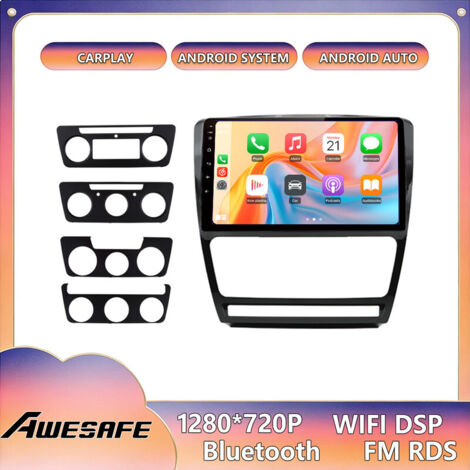 AWESAFE Autoradio 4G Android 13 6GB+128GB para SKODA Octavia 2 (2008-2013) Pantalla Táctil de 10'' con Carplay GPS BT Android Auto