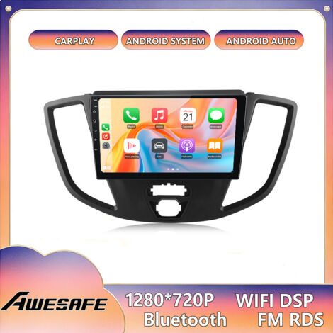 AWESAFE Autoradio Android 13 para Ford Transit (2015-2018) 2GB+32GB Pantalla de 9'' CarPlay GPS Bluetooth Android Auto RDS WiFi