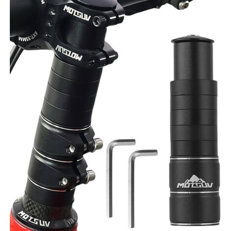 Lenkererhöhung Fahrrad, Fahrrad Vorbau Höhenadapter Lenkererhöhung, Mountainbike Lenker mit 2 Sechskantschlüsseln für 28,6 mm Gabel, Schwarz (1/5)
