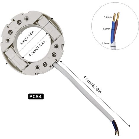 4x GX53 Lampenfassung INEL Chrom Matt + LED 6,1W 560lm – Rund, 90mm Durchmesser
