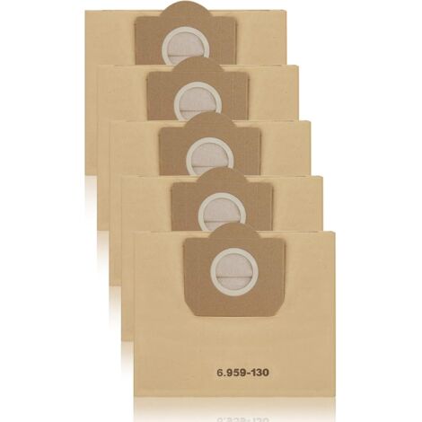5 Stück WD3 Staubsaugerbeutel für Kärcher 6.959-130.0, Filtertüten Beutel für WD3 1629 MV3 A2201/2204/2504/2554/2251/2604 Staubsaugertüten Filterbeutel Paperbags (1/5)