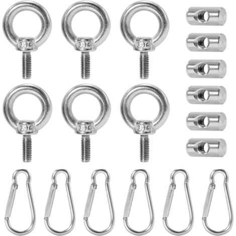 6 Stück Kederstopper 6mm,Edelstahl Stopper Kederschiene mit 6 Stück Silber Karabiner, Kederleiste Markisenhaken Kederleisten Vorzelt Kederschiene Zubehör für Caravan Wohnmobi Campervan Wohnwagen Boot (1/5)