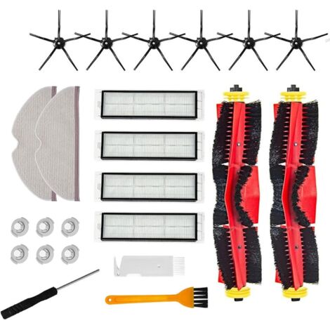 18 Stück Zubehör Ersatzteile für Xiaomi Roborock S5 Max S6 S6 Pure S6 MaxV S50 S51 S55 S5 Staubsauger-Teile Ersatzteile 2 Hauptbürste 6 Seitenbürste 4 Hepa Filter 2 Wischtücher 6 Filterkern (1/5)