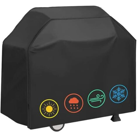Grillabdeckung wetterfest 210D Oxford-Stoff Strapazierfähige wasserdichte grillabdeckung, Grill Abdeckplane Reißfest, UV-beständig (145x61x117cm) (1/5)
