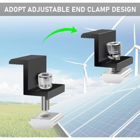 Solarmodul Halterung Mittelklemmen 30mm Schwarz - Solarpanel Halterung, 10 Stück Befestigung