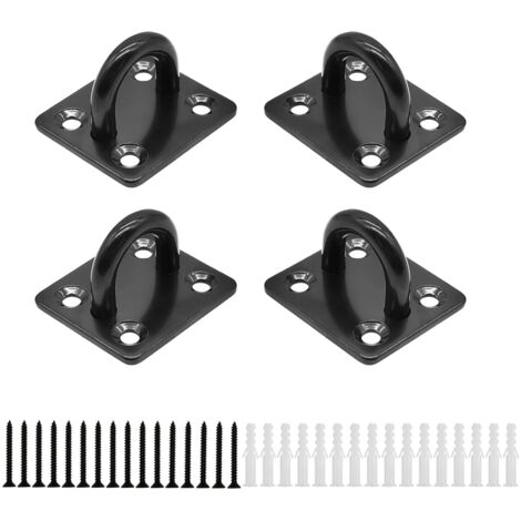 304 Edelstahl Augplatte mit Öse, 4 Stück 304 Edelstahl Decksplatte, Augplatten für Sonnensegel/Wand-Befestigung, Decken-Befestigung, Wand-Haken, Decken-Haken, mit Schrauben (1/5)
