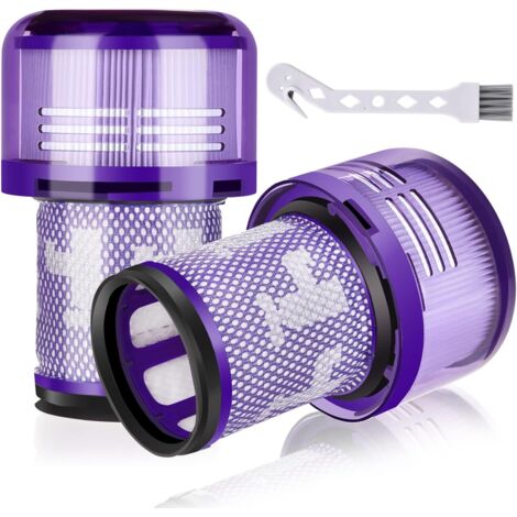 2 Stück Ersatzfilter Filter für Dyson V12 Detect Slim Absolute Staubsauger, Waschbar Ersatzteile Hepa Filter Zubehör mit 1 Bürste (1/5)