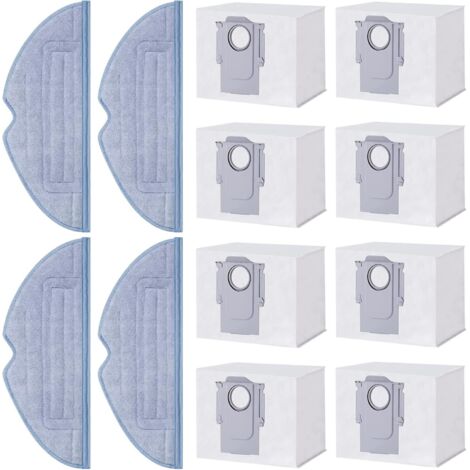 Staubbeutel Mopp Wischtücher für Roborock S7 MaxV Ultra/ S7 Pro Ultra, 8 Staubbeutel 4 Mopp Wischtücher Lappen, Zubehörset Ersatzteile Saugroboter Ersatzteile Saugroboter (1/5)