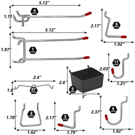 LhyBtm Stecktafel-Haken, 15,2 cm, stabiles Regal, passend für 0,6 cm Löcher, Stecktafel für Werkzeug, Zubehör, Organizer, Werkbank, Garage, Aufbewahrung, Küche mit Gummispitze, 50 Stück, 20 Stück LhyBtm Stecktafel-Haken, 15,2 cm, stabiles Regal, passend für 0,6 cm Löcher, Stecktafel für Werkzeug, Zubehör, Organizer, Werkbank, Garage, Aufbewahrung, Küche mit Gummispitze, 50 Stück, 20 Stück
