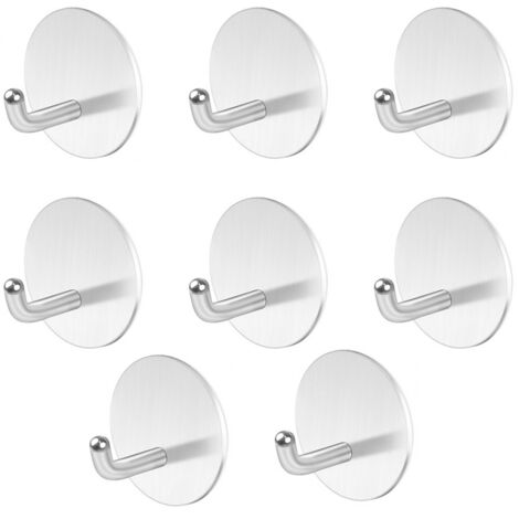 Stück selbstklebende Wandhaken Edelstahl, Badezimmer Handtuchhaken Haken Wandhaken ohne Bohren Küchenhaken Türhaken Geschirrtuchhaken selbstklebende Tischhaken(8-pack) (1/5)