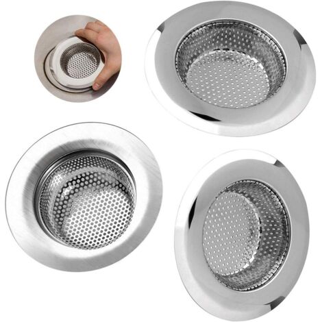Abflusssieb Edelstahl, Sieb Dusche Abfluss, Abflusssiebe für Waschtisch, Haarsieb Dusche für Dusche, Spüle, Waschbecken und Badewanne, (Außendurchmesser 7CM, 3 Stück) (1/5)