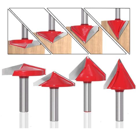 6 Stück 8mm Schaft 3D CNC V-nut Formfräsen Holzschneider Fräser Set 60° 90° 120° V Groove Router Bit Holzbearbeitung Cutter (1/5)