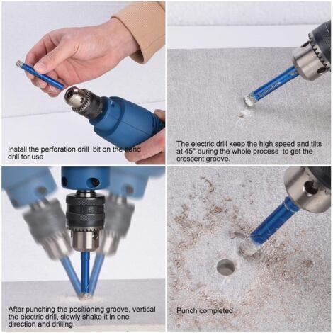 Fliesenbohrer Set 1 stück 4/5/6/810 / 12mm Bohrer Bits Kreuz Sechskantfliese Bits Keramikbetonlochöffner Legierung Dreieck Bohrglas Bits Holzbearbeitung Fliesenbohrer (Color : 8mm, Size : Black Fliesenbohrer Set 1 stück 4/5/6/810 / 12mm Bohrer Bits Kreuz Sechskantfliese Bits Keramikbetonlochöffner Legierung Dreieck Bohrglas Bits Holzbearbeitung Fliesenbohrer (Color : 8mm, Size : Black